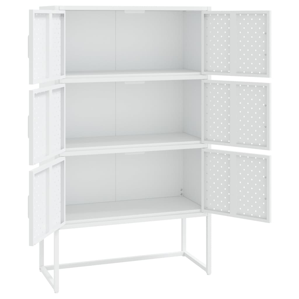 vidaXL Bahut blanc 80x35x135 cm acier