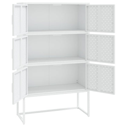 vidaXL Bahut blanc 80x35x135 cm acier
