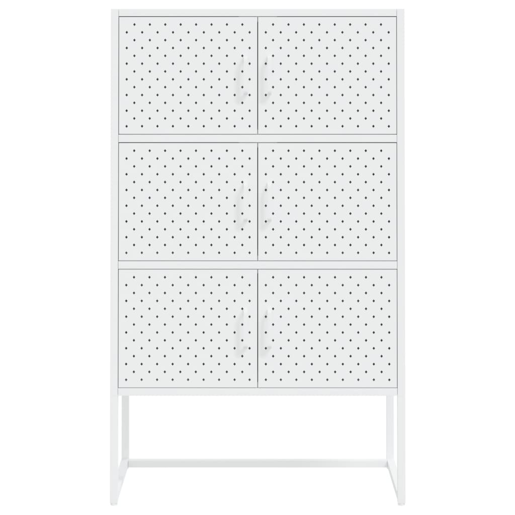 vidaXL Bahut blanc 80x35x135 cm acier