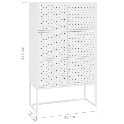 vidaXL Bahut blanc 80x35x135 cm acier