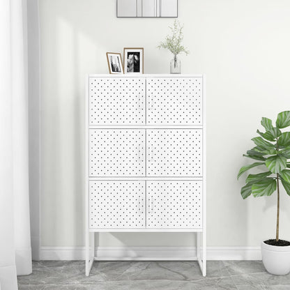 vidaXL Bahut blanc 80x35x135 cm acier