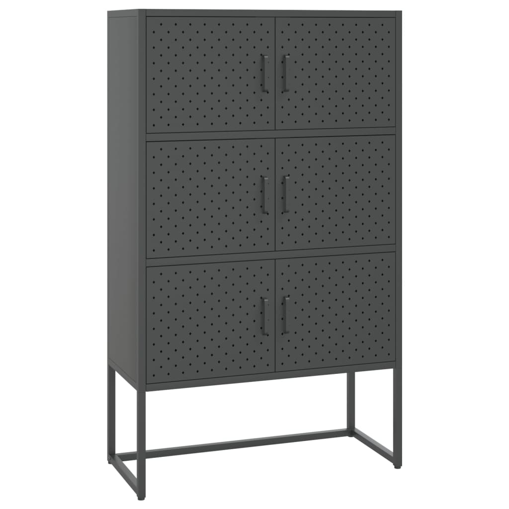 vidaXL Highboard Anthrazit 80x35x135 cm Stahl