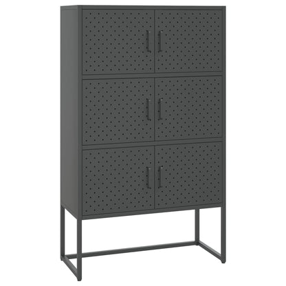 vidaXL Highboard Anthrazit 80x35x135 cm Stahl