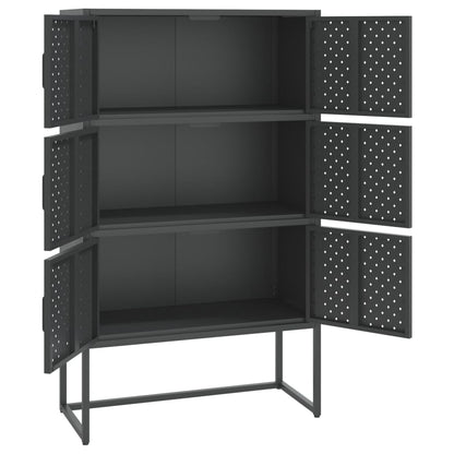vidaXL Highboard Anthrazit 80x35x135 cm Stahl