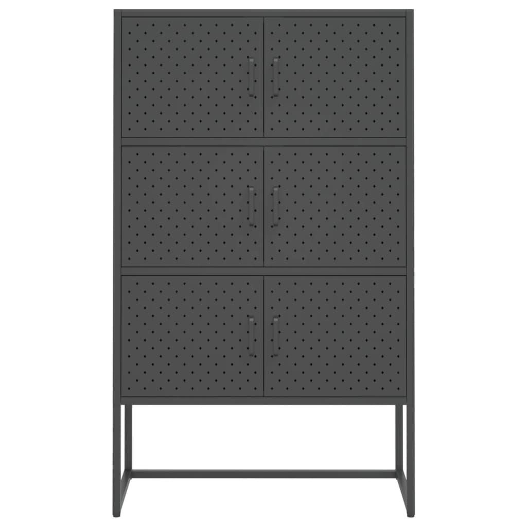 vidaXL Highboard Anthrazit 80x35x135 cm Stahl