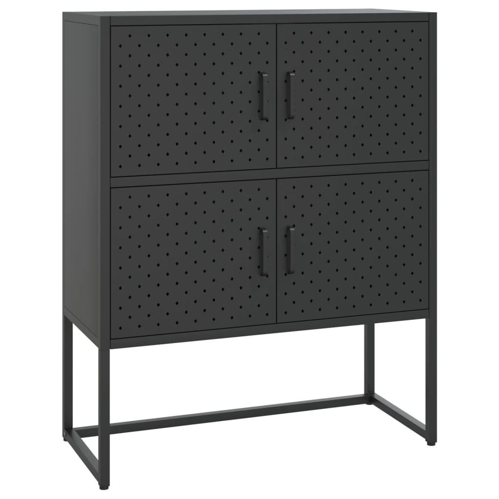 vidaXL Highboard Schwarz 80x35x100 cm Stahl