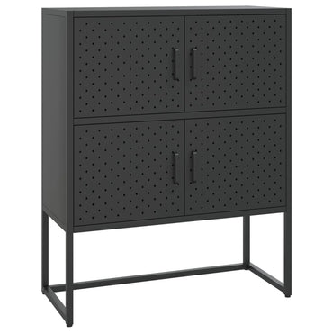vidaXL Highboard Schwarz 80x35x100 cm Stahl
