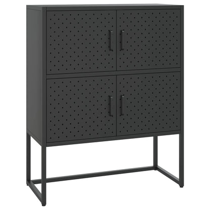 vidaXL Highboard Schwarz 80x35x100 cm Stahl