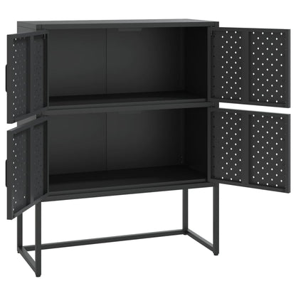 vidaXL Highboard Schwarz 80x35x100 cm Stahl