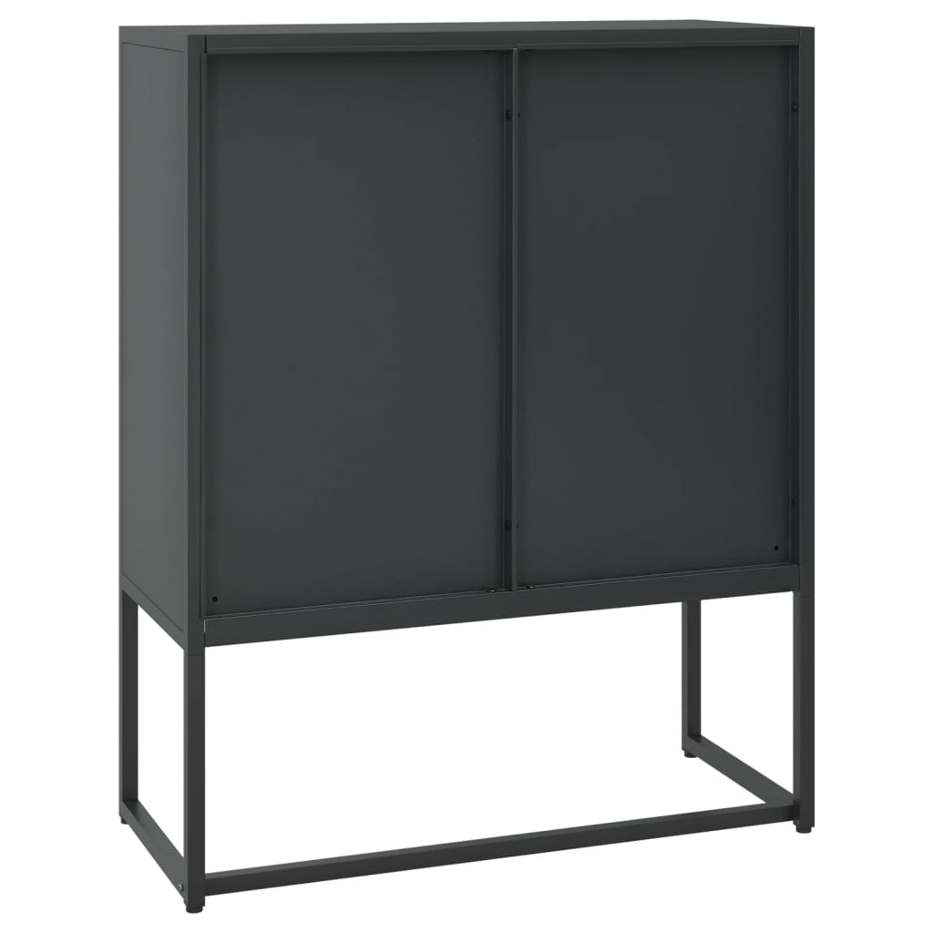 vidaXL Highboard Schwarz 80x35x100 cm Stahl