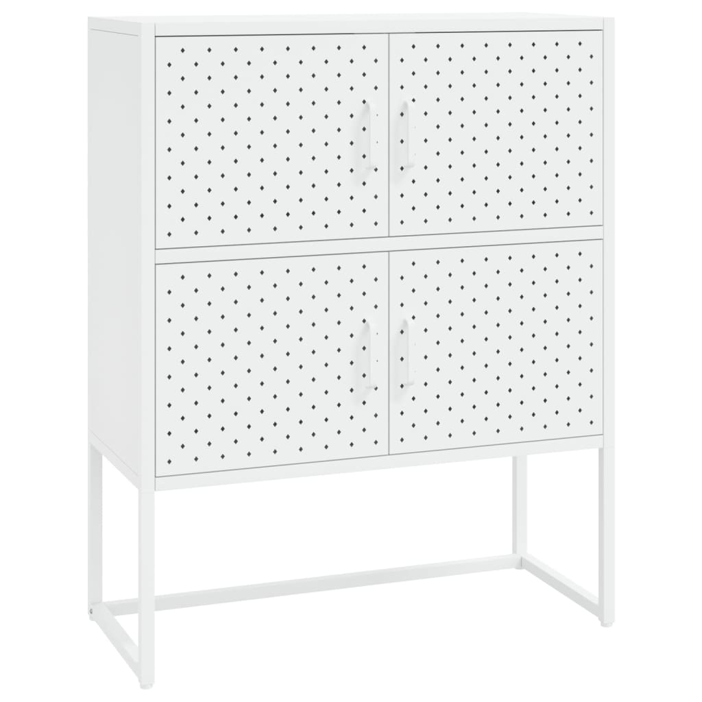 vidaXL Buffet haut blanc 80x35x100 cm acier