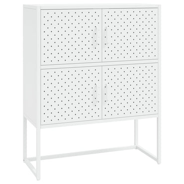 vidaXL Highboard Weiß 80x35x100 cm Stahl
