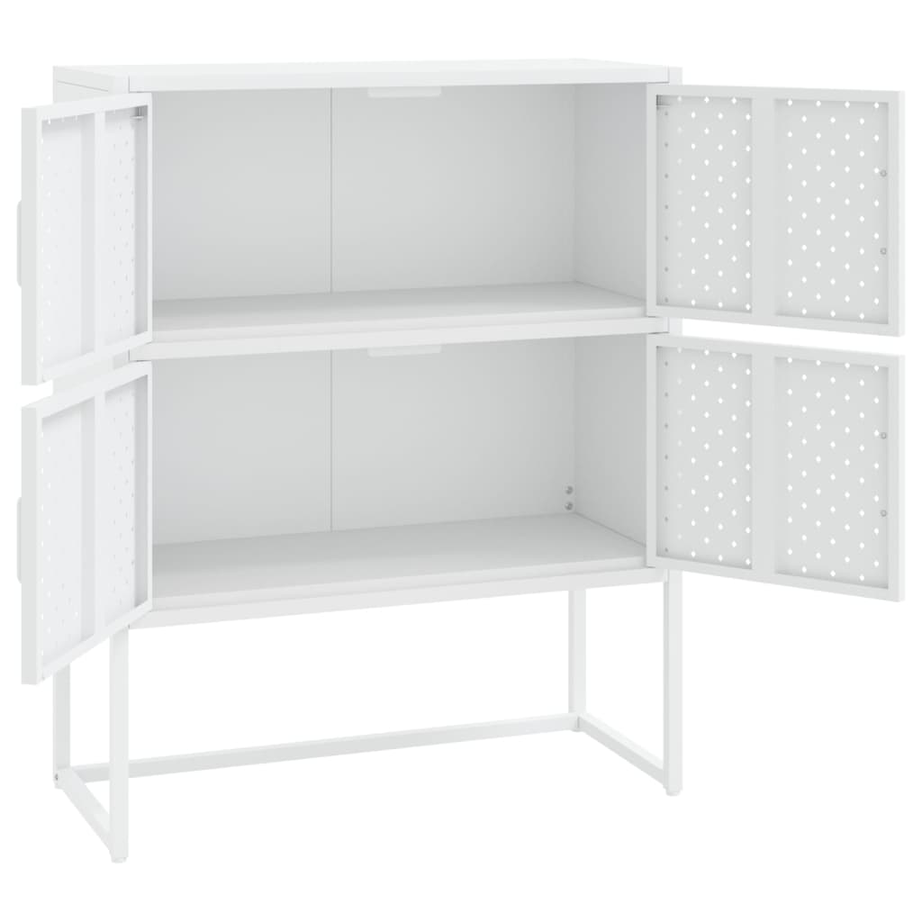 vidaXL Buffet haut blanc 80x35x100 cm acier