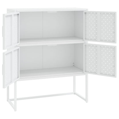 vidaXL Buffet haut blanc 80x35x100 cm acier