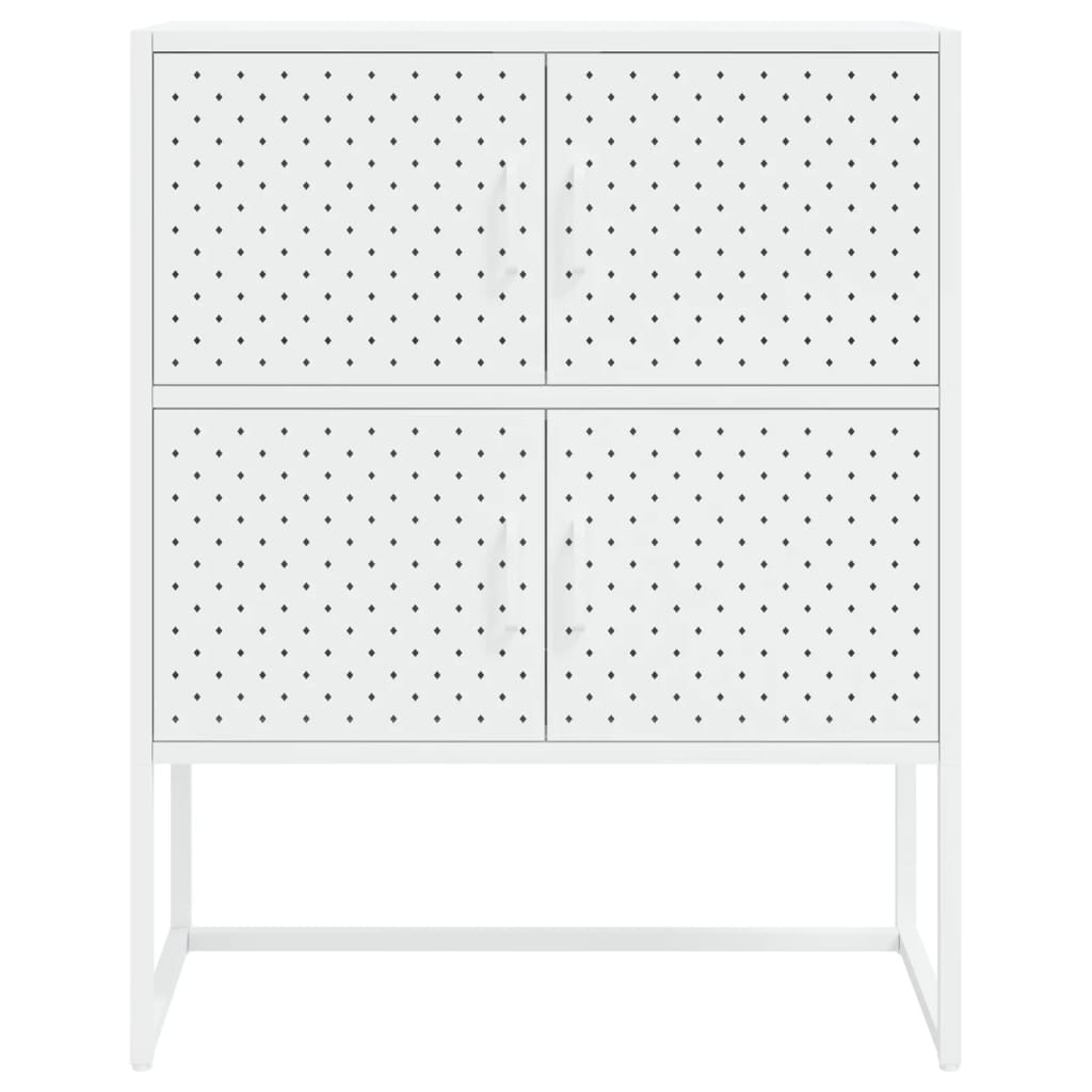 vidaXL Buffet haut blanc 80x35x100 cm acier