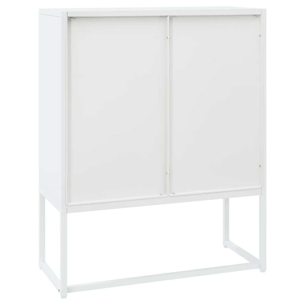 vidaXL Buffet haut blanc 80x35x100 cm acier
