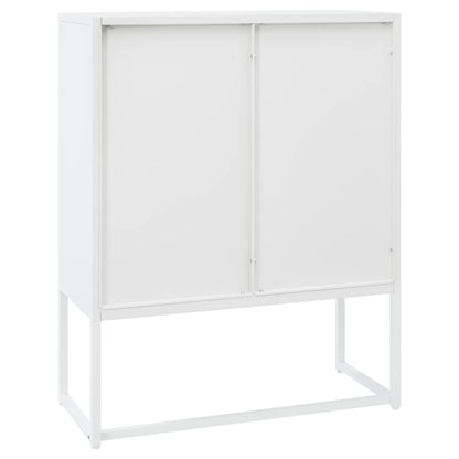 vidaXL Buffet haut blanc 80x35x100 cm acier