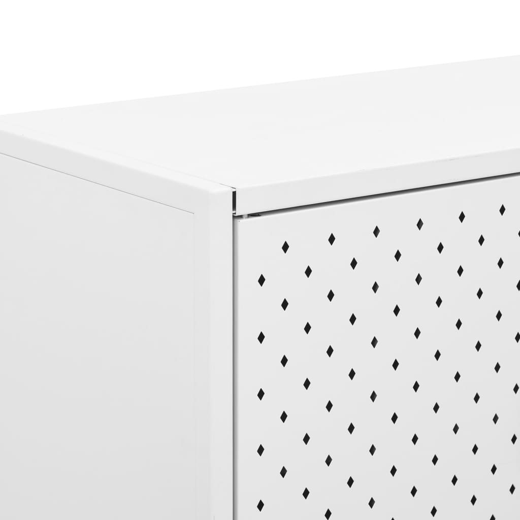 vidaXL Buffet haut blanc 80x35x100 cm acier