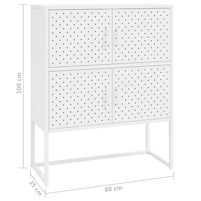 vidaXL Buffet haut blanc 80x35x100 cm acier