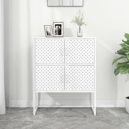 vidaXL Buffet haut blanc 80x35x100 cm acier