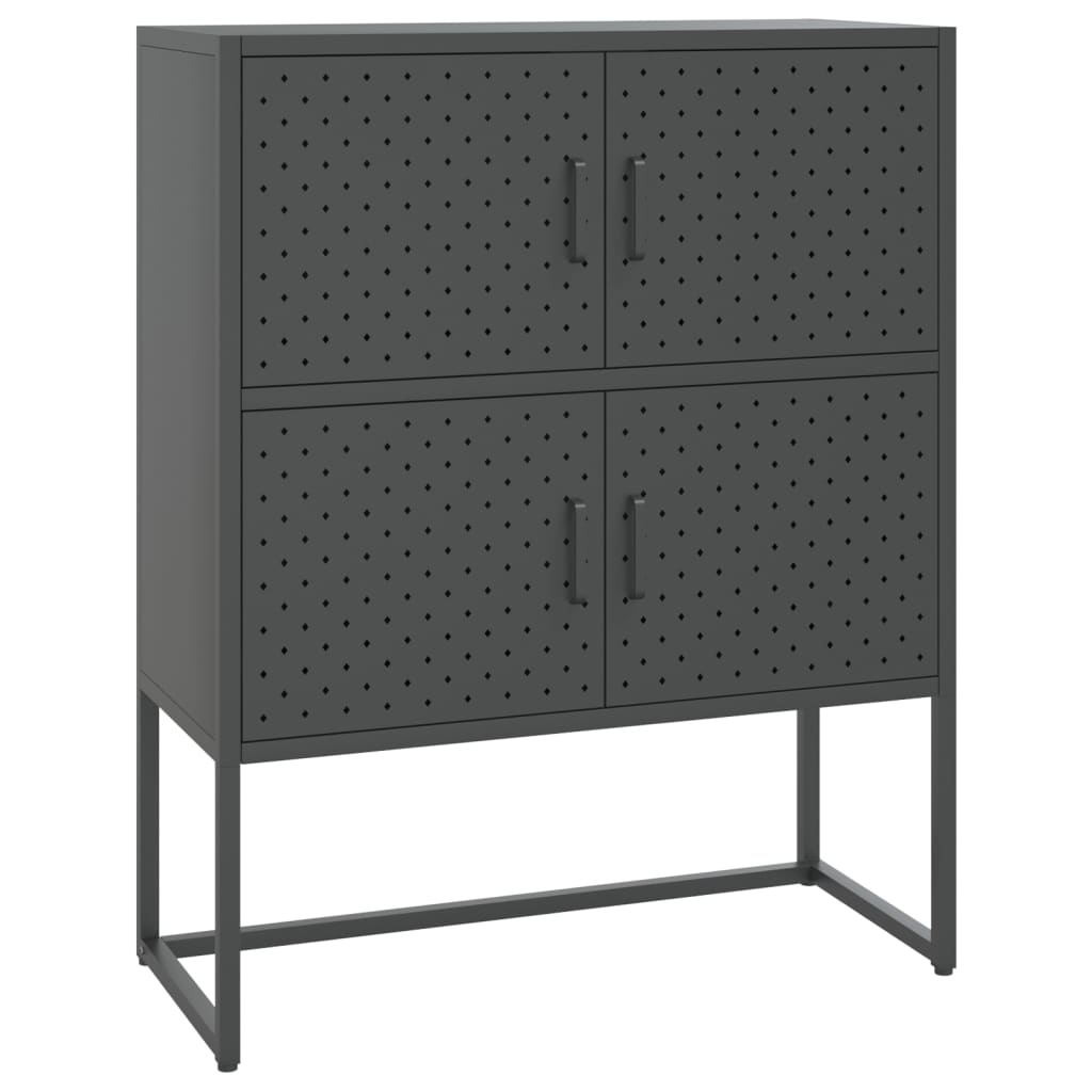 vidaXL Highboard Anthrazit 80x35x100 cm Stahl