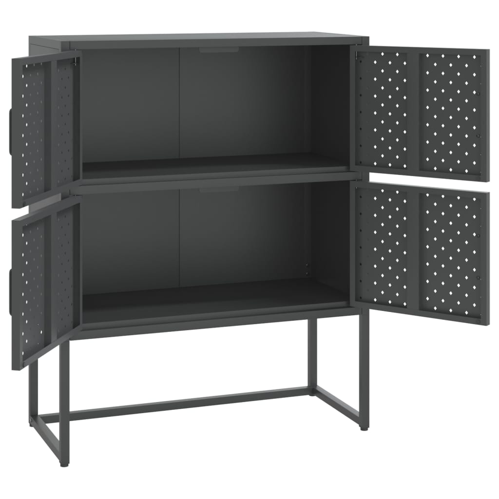 vidaXL Highboard Anthrazit 80x35x100 cm Stahl