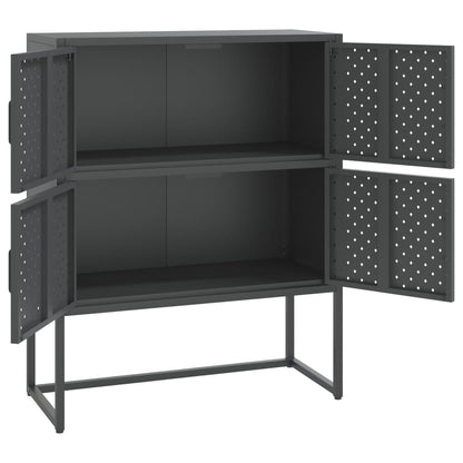 vidaXL Highboard Anthrazit 80x35x100 cm Stahl