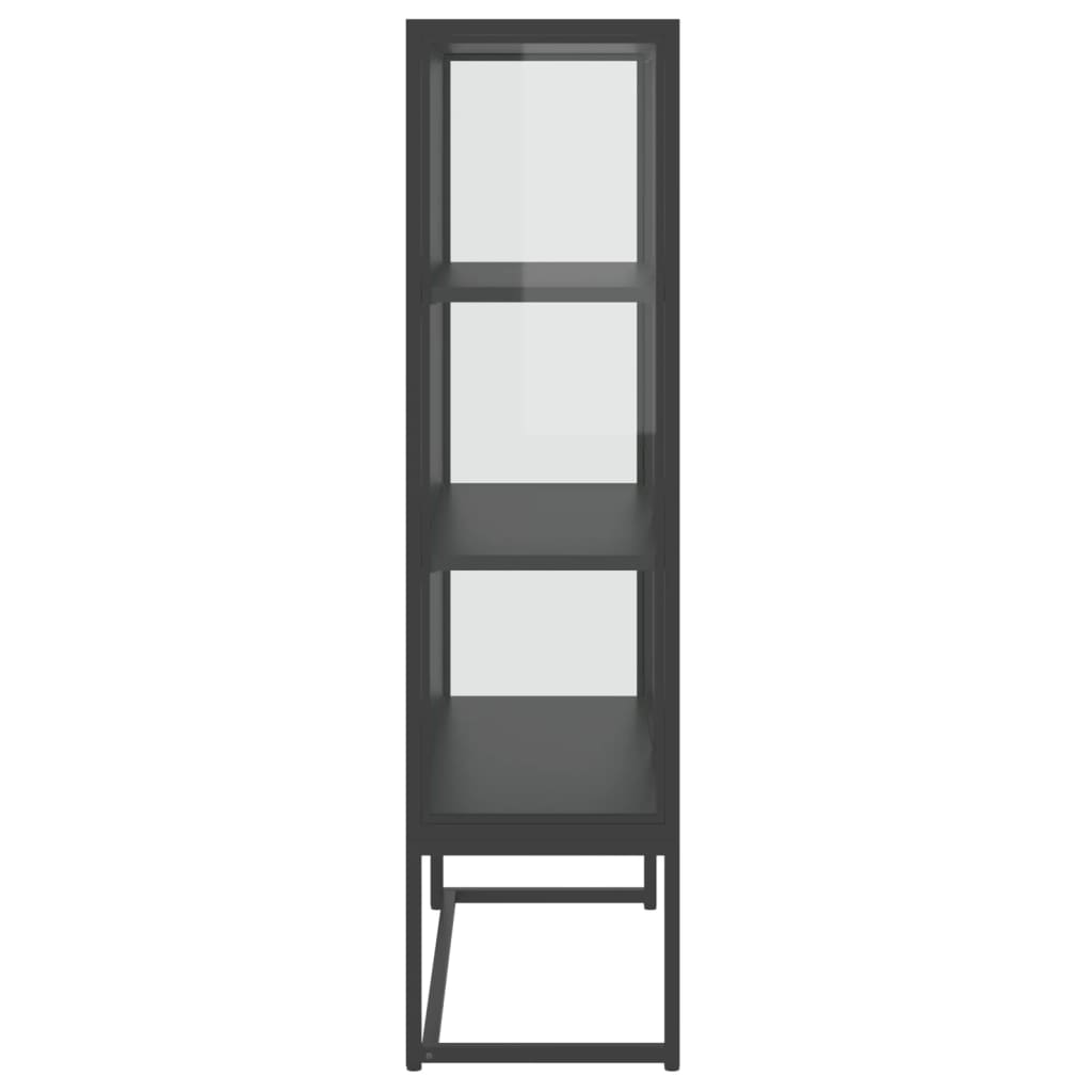 vidaXL Highboard Anthrazit 80x35x135 cm Stahl und Gehärtetes Glas