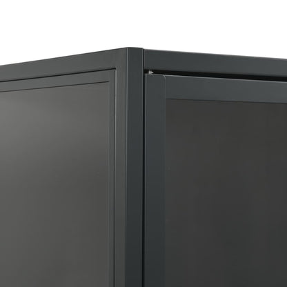 vidaXL Highboard Anthrazit 80x35x135 cm Stahl und Gehärtetes Glas