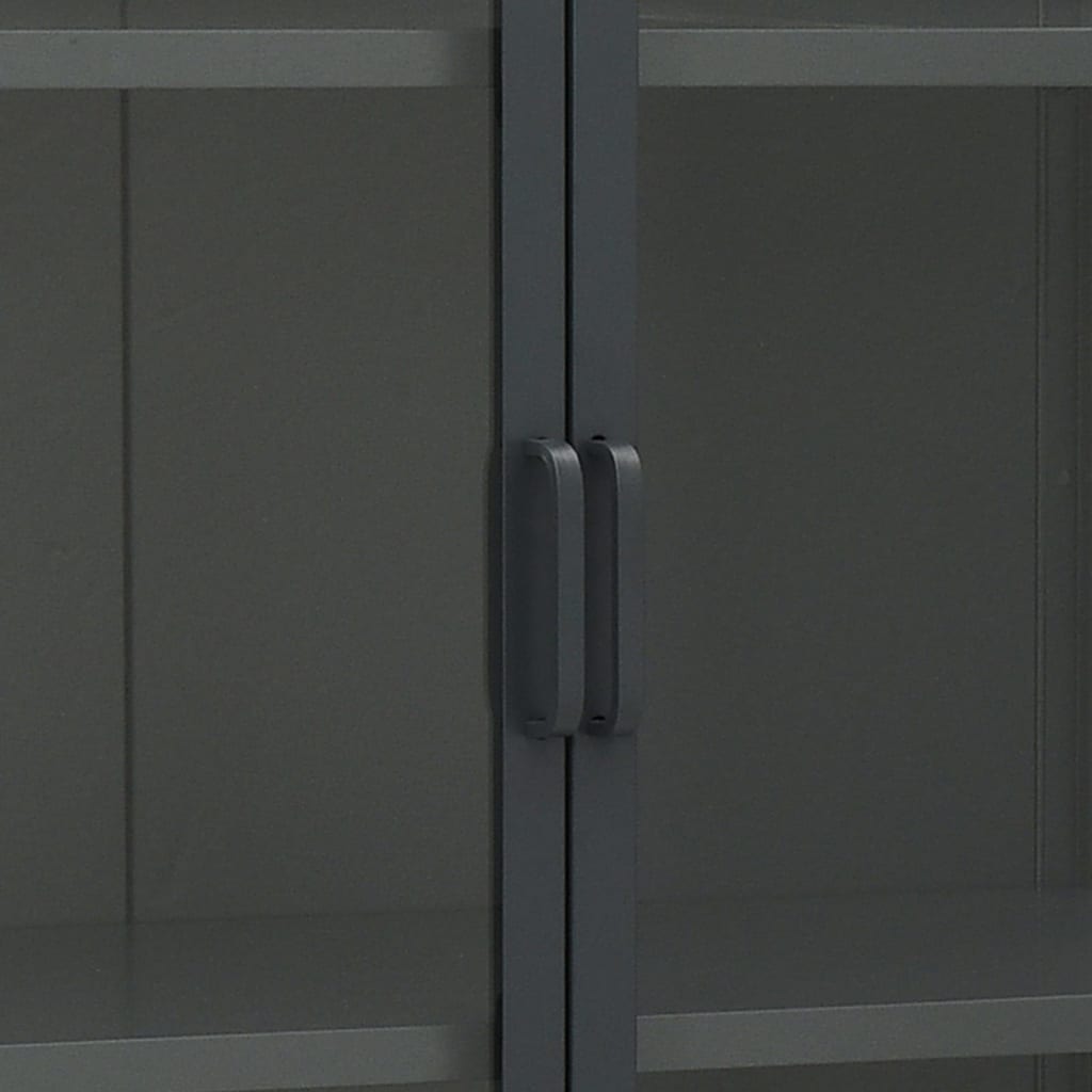 vidaXL Highboard Anthrazit 80x35x135 cm Stahl und Gehärtetes Glas