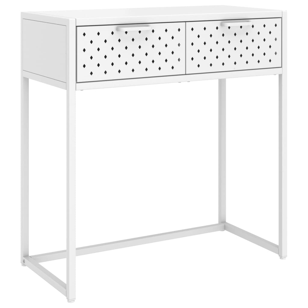 vidaXL Konsolentisch Weiß 72x35x75 cm Stahl