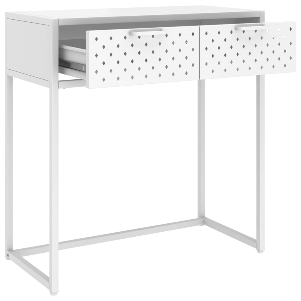 vidaXL Konsolentisch Weiß 72x35x75 cm Stahl