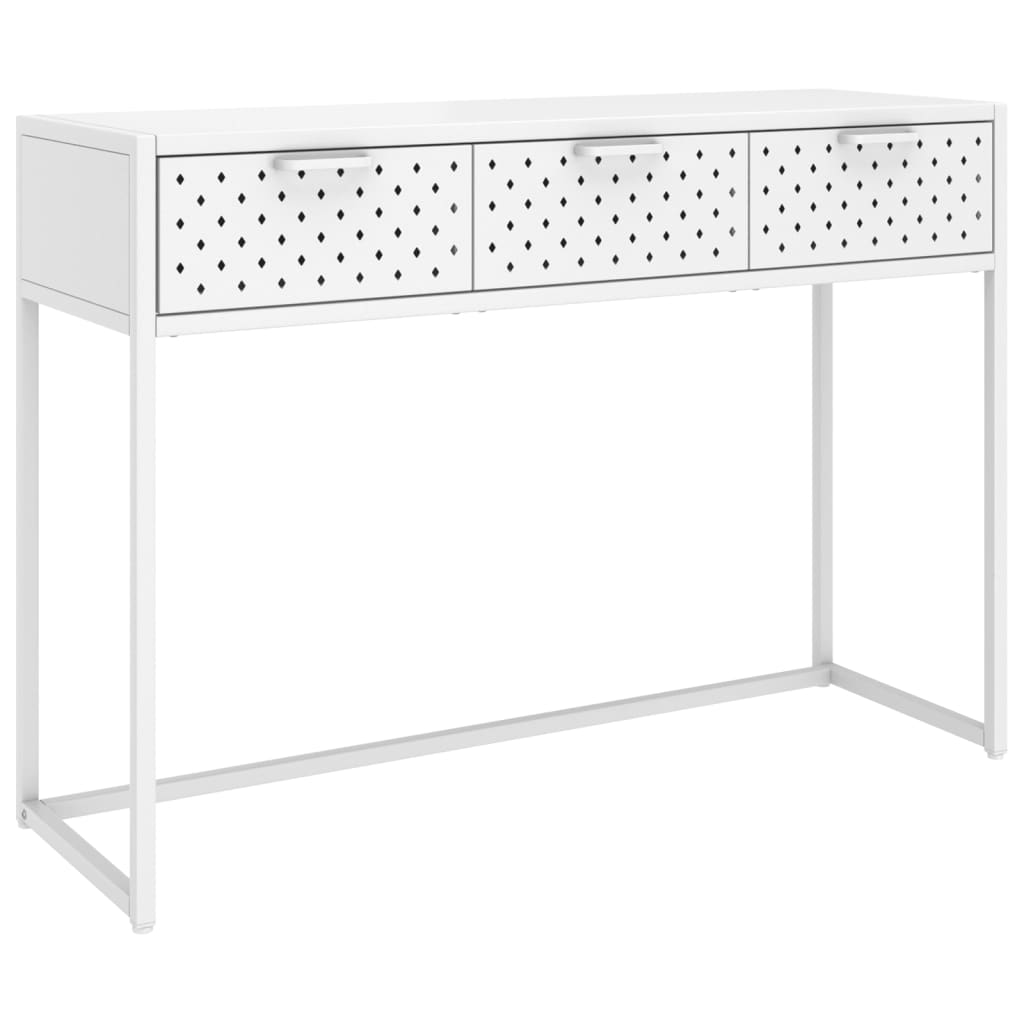 vidaXL Konsolentisch Weiß 106x35x75 cm Stahl