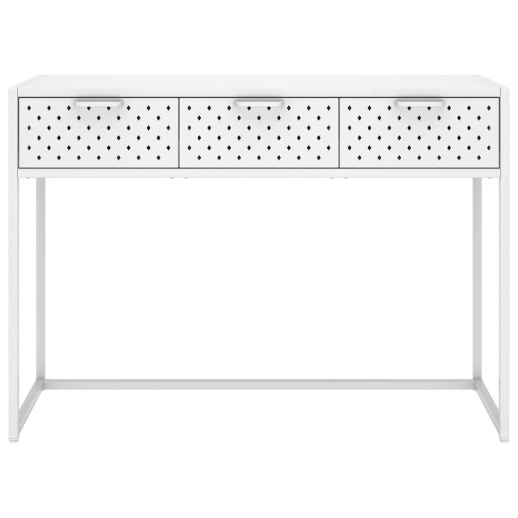 vidaXL Konsolentisch Weiß 106x35x75 cm Stahl