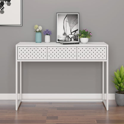 vidaXL Konsolentisch Weiß 106x35x75 cm Stahl