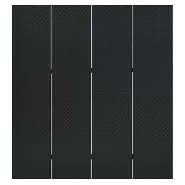 vidaXL 4-tlg. Raumteiler Schwarz 160x180 cm Stahl