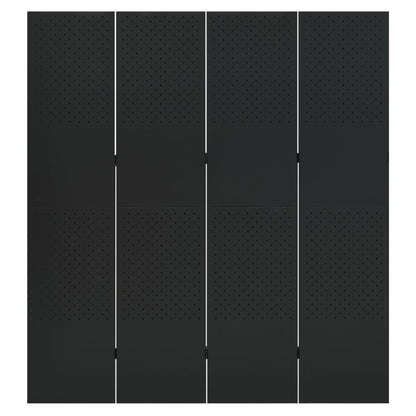 vidaXL 4-tlg. Raumteiler Schwarz 160x180 cm Stahl