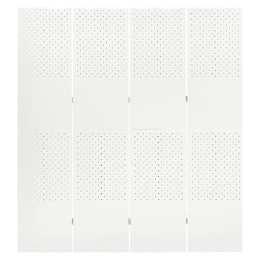 vidaXL 4-tlg. Raumteiler Weiß 160x180 cm Stahl