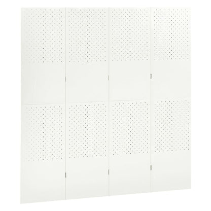 vidaXL 4-tlg. Raumteiler Weiß 160x180 cm Stahl