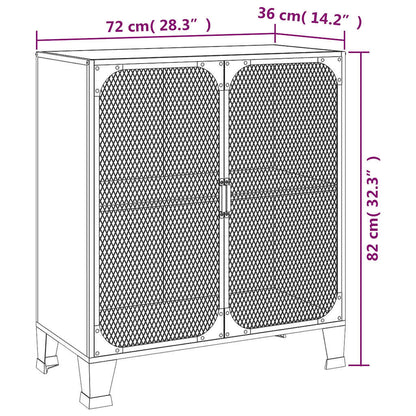 vidaXL Aufbewahrungsschrank Grau 72x36x82 cm Metall und MDF