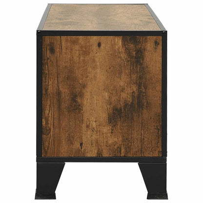 vidaXL Meuble TV marron rustique 105x36x47 cm métal et MDF