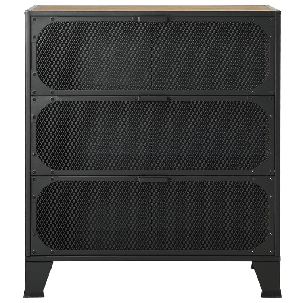 vidaXL Aufbewahrungsschrank Rustikal Braun 72x36x82 cm Metall und MDF