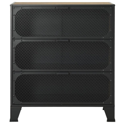 vidaXL Aufbewahrungsschrank Rustikal Braun 72x36x82 cm Metall und MDF