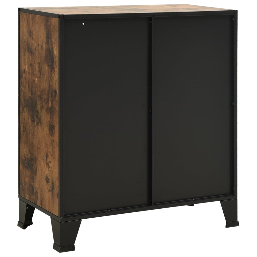 vidaXL Aufbewahrungsschrank Rustikal Braun 72x36x82 cm Metall und MDF