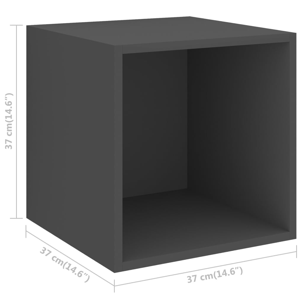 vidaXL Meuble TV 4 pièces, Gris, Bois d'ingénierie