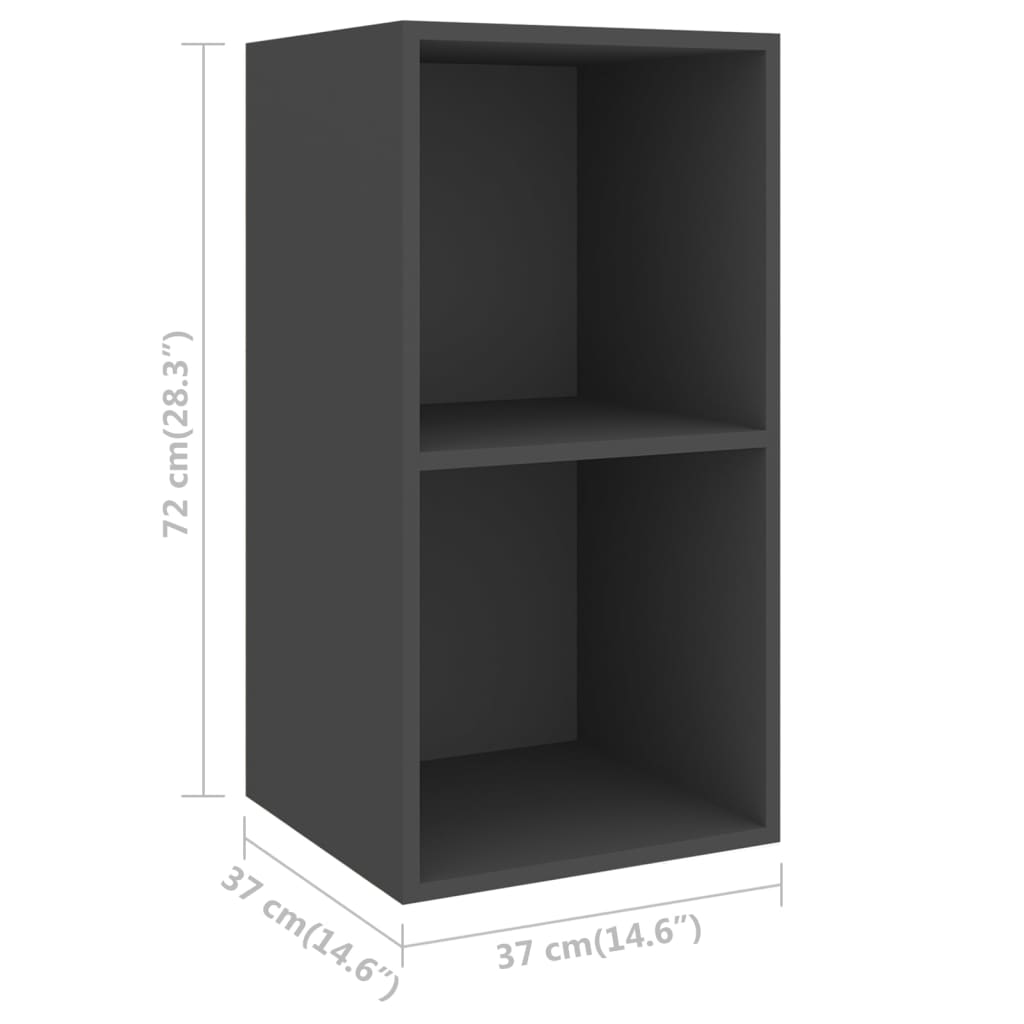 vidaXL Meuble TV 4 pièces, Gris, Bois d'ingénierie