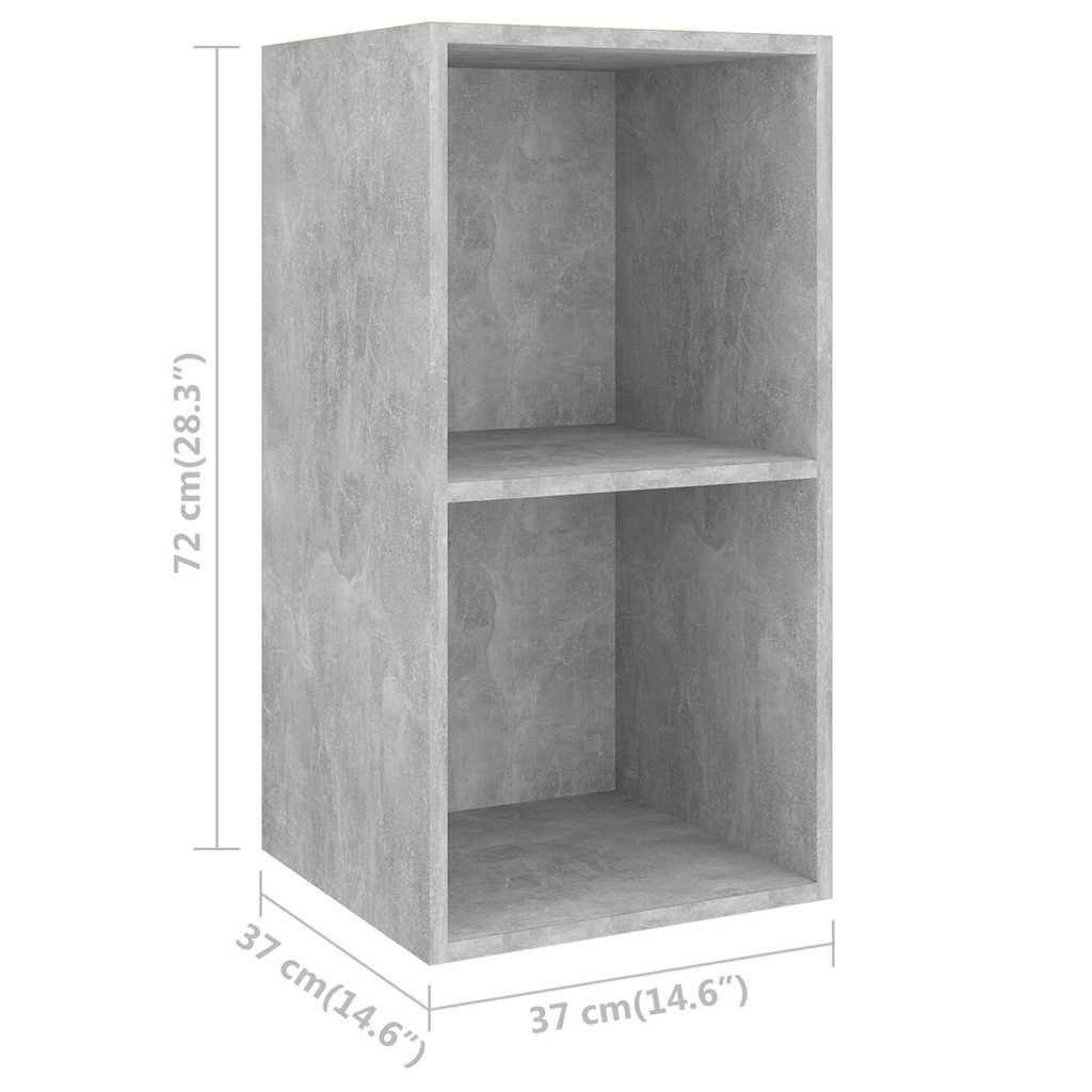 vidaXL 4-tlg. TV-Schrank-Set Betongrau Holzwerkstoff