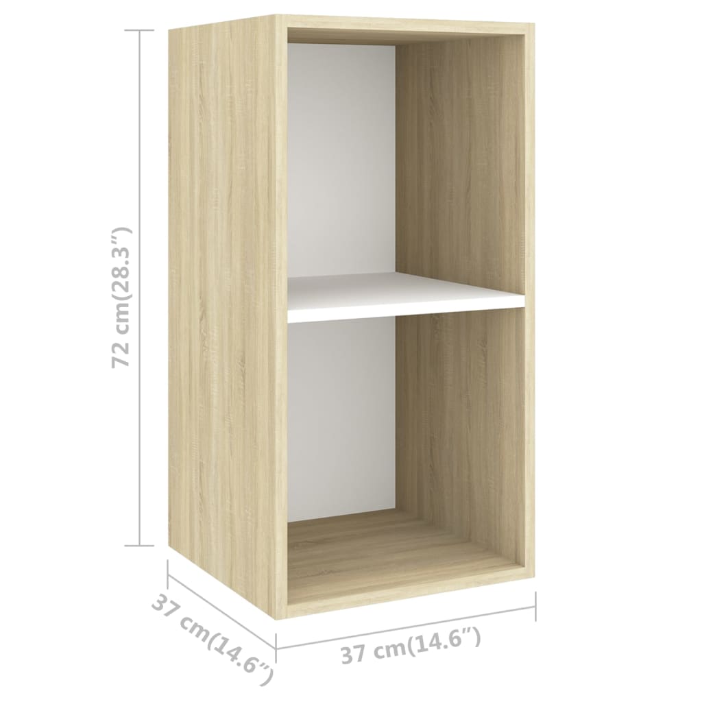 vidaXL 4-tlg. TV-Schrank-Set Weiß Sonoma-Eiche Holzwerkstoff