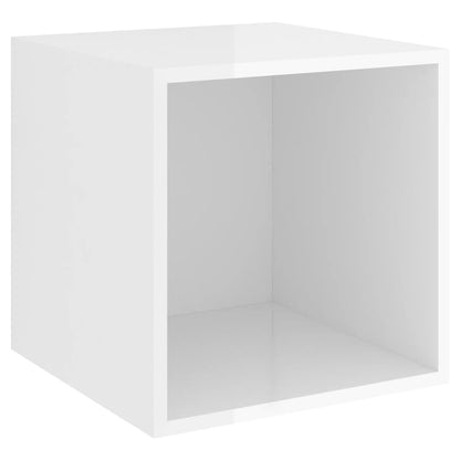 vidaXL 4-tlg. TV-Schrank-Set Hochglanz-Weiß Holzwerkstoff