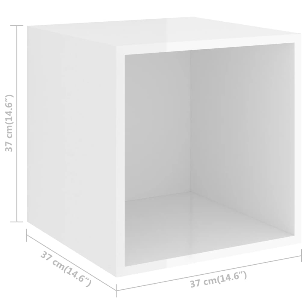 vidaXL 4-tlg. TV-Schrank-Set Hochglanz-Weiß Holzwerkstoff